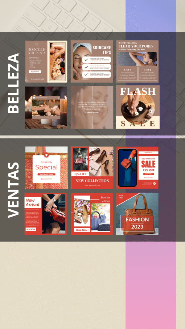 PAQUETE PLANTILLAS PARA POST DE REDES SOCIALES